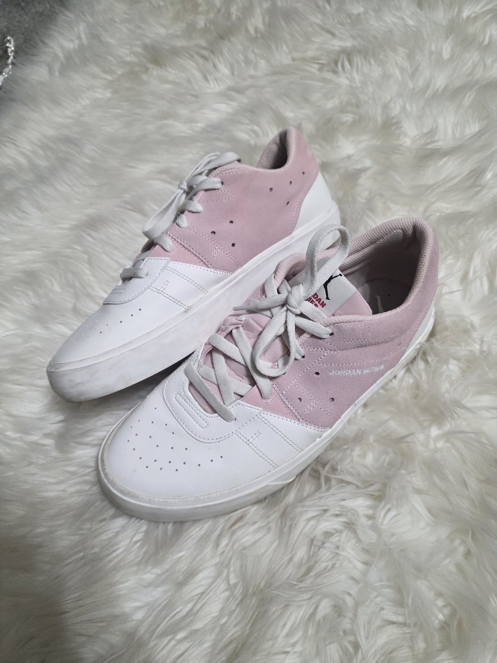 Jordan Women's White and Light Pink Low-Top Sneakers